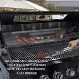 104" Propane Outdoor Kitchen with 4-Burner Grill, Refrigerator & Storage – Black