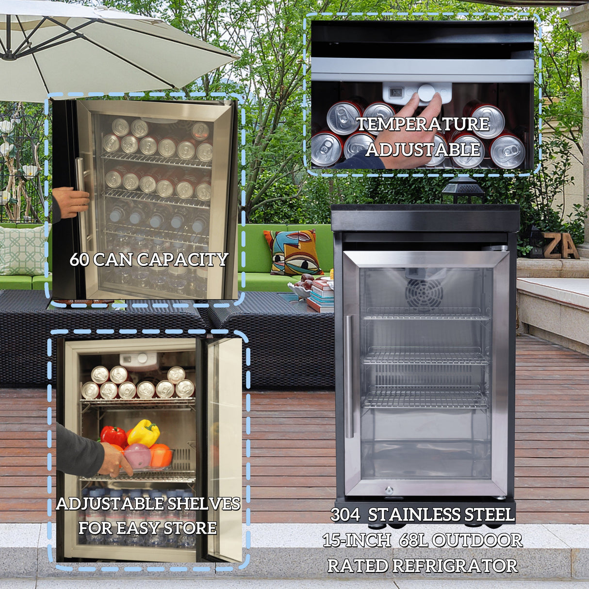 85" Natural Gas Outdoor Kitchen with 6-Burner Grill, Refrigerator, Rotisserie & Sink – Black