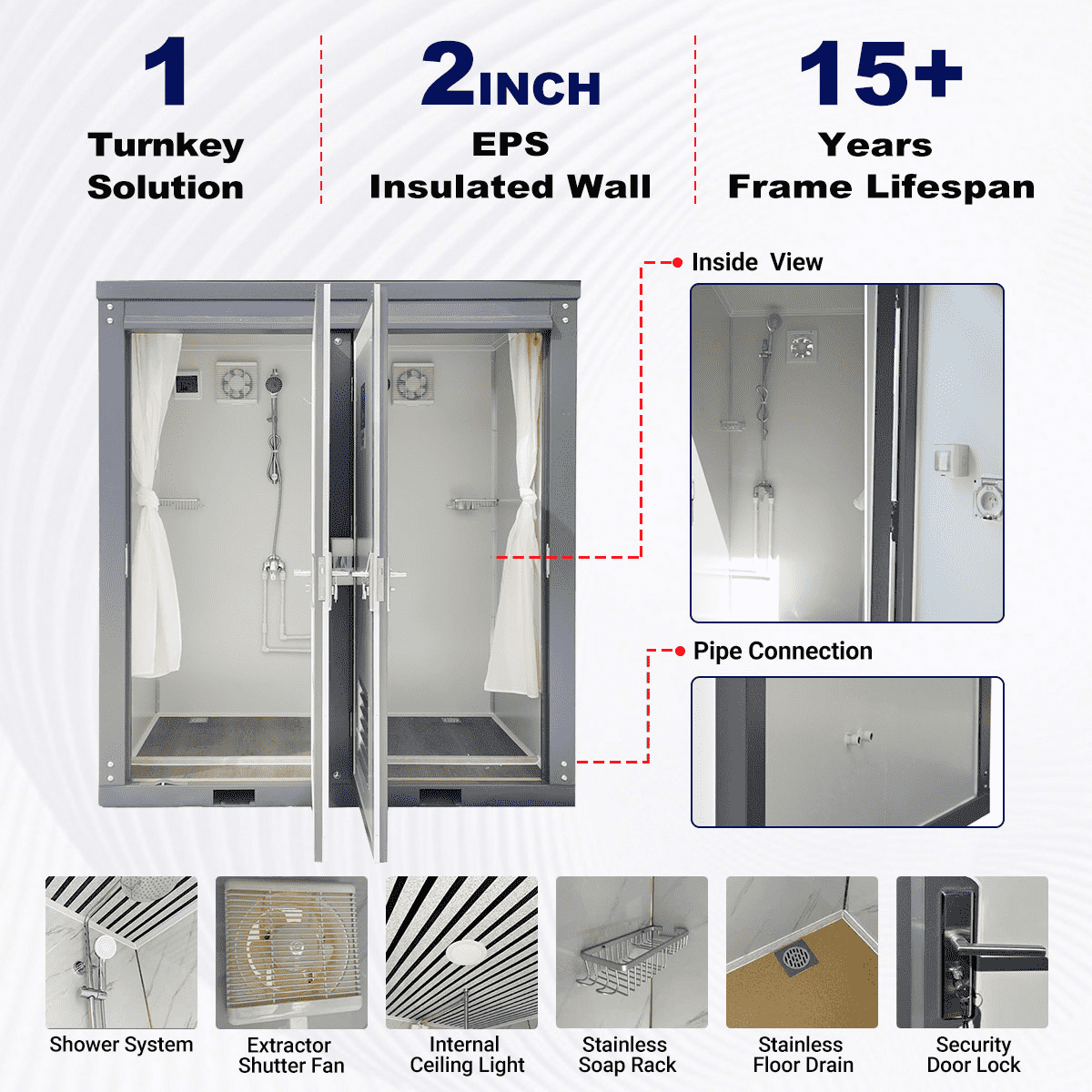 2 Private Mobile Shower Room