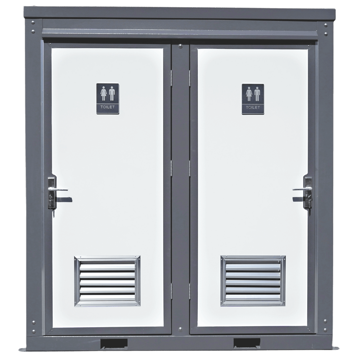 2 Private Toilet Stalls Portable Restroom