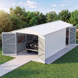 10' × 20' Plus Metal Garage Shed with Double Front Doors & Side Entry
