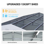 13' × 20' Upgraded Metal Garage Shed with Double Front Doors & Side Entry