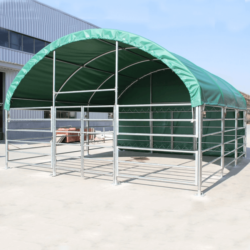 20' × 20' Heavy-Duty Livestock Corral Shelter with Front Door