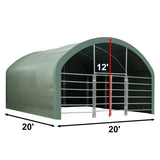 20' × 20' Heavy-Duty Livestock Corral Shelter with Front Door