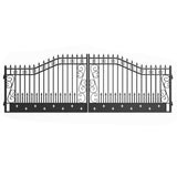 20' × 8' Steel Dual-Swing Driveway Gate with Deer Motif – Black