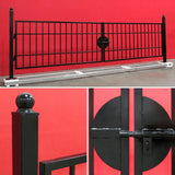 20' Galvanized-Steel Dual-Swing Farm Driveway Gate with Posts, Hinges & Lock