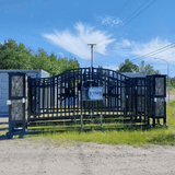 20' × 8' Powder-Coated Iron Dual-Swing Driveway Gate with Deer Motif