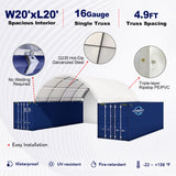 Gold Mountain 20' × 20' Dome Container Shelter with Closed PE Rear Panel