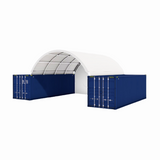 Gold Mountain 20' × 20' Dome Container Shelter with Closed PE Rear Panel