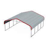 20' × 20' Galvanized-Steel Carport with Metal Roof