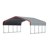 20' × 20' Galvanized-Steel Carport with Metal Roof
