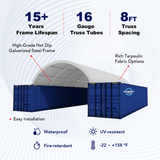 20' × 40' Double-Truss Container Shelter with PE or PVC Cover