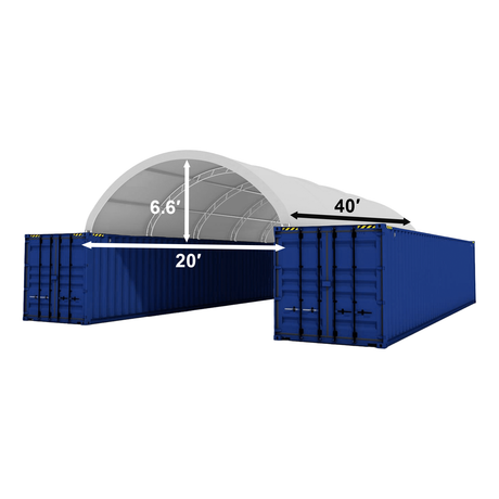 20' × 40' Double-Truss Container Shelter with PE or PVC Cover