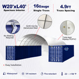 Gold Mountain 20' × 40' Dome Container Shelter with Closed PE Rear Panel