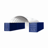 Gold Mountain 20' × 40' Dome Container Shelter with Closed PE Rear Panel