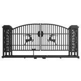 20' × 8' Powder-Coated Iron Dual-Swing Driveway Gate with Deer Motif