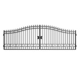 20' × 8' Steel Dual-Swing Driveway Gate with Deer Motif – Black