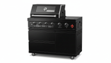 46" Modular Black Stainless Steel Grill Station with 4 Burners & Side Burner