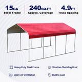 Classic 12' × 20' Galvanized-Steel Carport