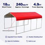 12' × 20' Heavy-Duty Galvanized-Steel Garage Carport