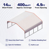 Golden Mount Classic 20' × 20' Galvanized-Steel Carport
