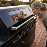 63" Six-Zone 85,000 BTU Outdoor Kitchen with Refrigerator & Marble Countertops – Black