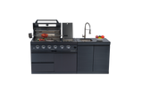79" 72,000 BTU Propane Outdoor Kitchen with Side Burner, Rotisserie & Sink – Black