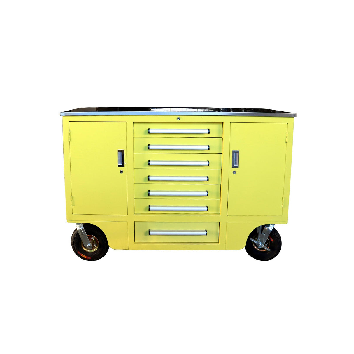 4.5' Heavy-Duty Mobile Workbench with 7 Drawers & 2 Cabinets