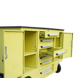 4.5' Heavy-Duty Mobile Workbench with 7 Drawers & 2 Cabinets