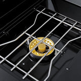 65" Outdoor Kitchen with 4-Burner Grill, Beverage Refrigerator & Marble Countertops – Black