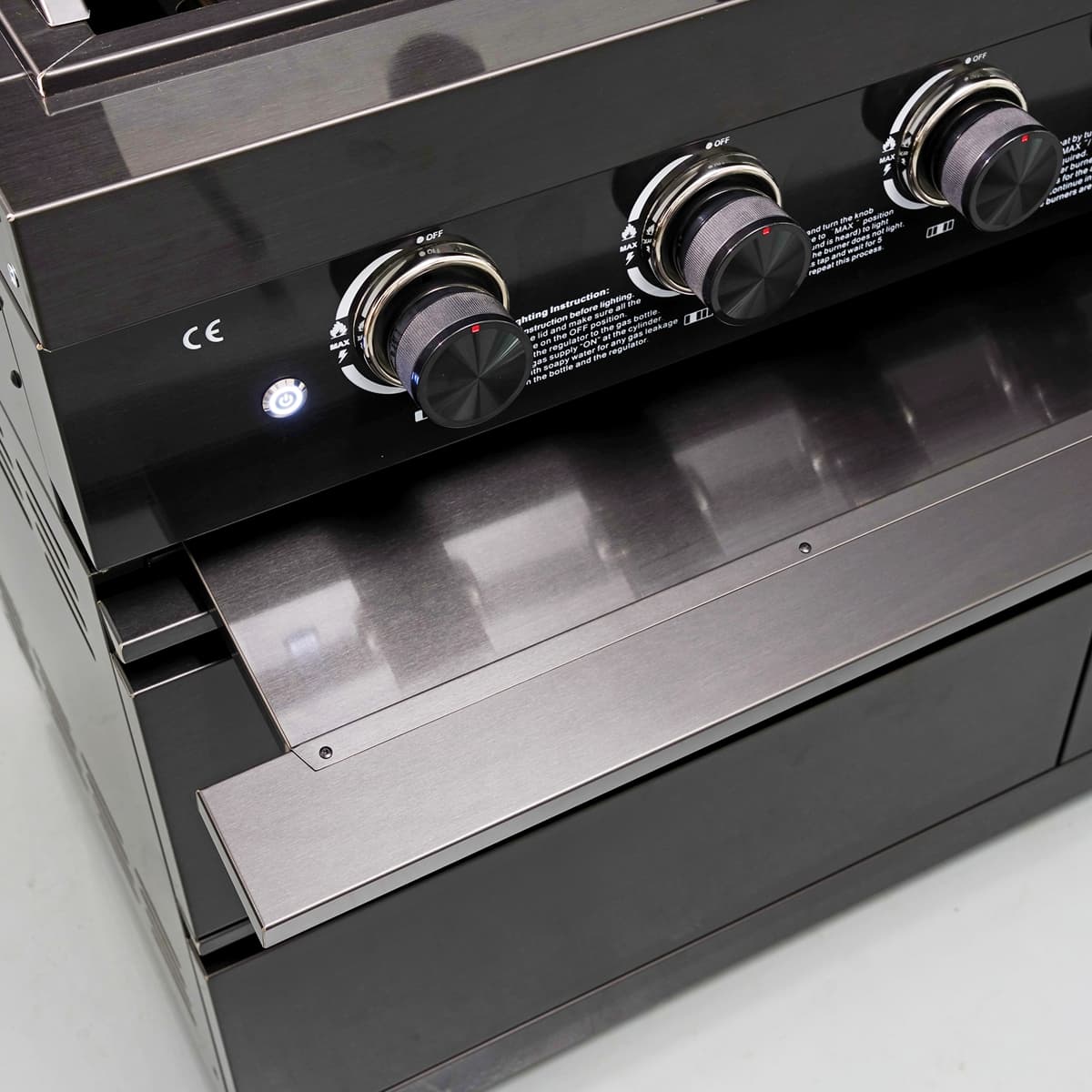 85" 4-Burner 85,000 BTU Outdoor Kitchen Island with Sink & Refrigerator – Black