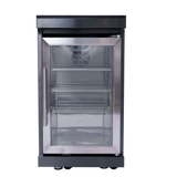 85" Natural Gas Outdoor Kitchen with 6-Burner Grill, Refrigerator, Rotisserie & Sink – Black