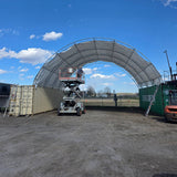 40' × 40' × 15' Double-Truss Shipping-Container Canopy Shelter