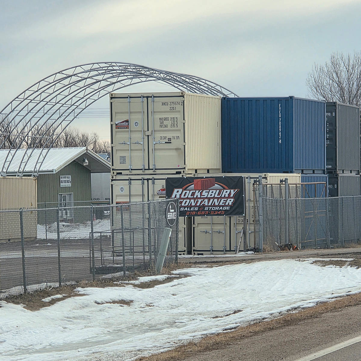 40' × 40' × 15' Double-Truss Shipping-Container Canopy Shelter
