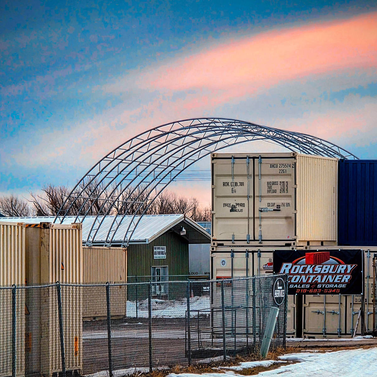 40' × 40' × 15' Double-Truss Shipping-Container Canopy Shelter