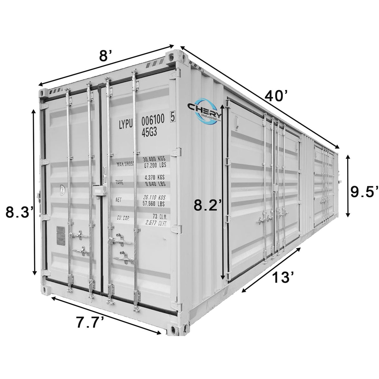 40' High-Cube Multi-Door Shipping and Storage Container