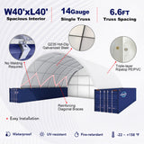 40' × 40' × 13' Container Shelter with Closed Rear Panel