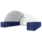 40' × 40' × 15' Double-Truss Container Shelter with Closed Rear Panel
