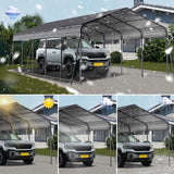13' × 26.5' Heavy-Duty Metal Carport with Galvanized Steel Roof – Gray
