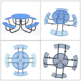 46" Round Heavy-Duty Coated-Steel Picnic Table with Umbrella Hole