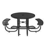 46" Round Heavy-Duty Coated-Steel Picnic Table with Umbrella Hole