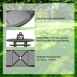 46" Round Heavy-Duty Coated-Steel Picnic Table with Umbrella Hole