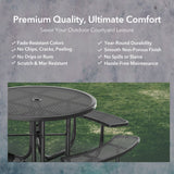 46" Round Heavy-Duty Coated-Steel Picnic Table with Umbrella Hole
