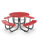 46" Round Heavy-Duty Coated-Steel Picnic Table with Umbrella Hole