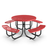 46" Round Heavy-Duty Coated-Steel Picnic Table with Umbrella Hole