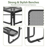 46" Square Heavy-Duty Coated-Steel Picnic Table with Umbrella Hole