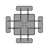 46" Square Heavy-Duty Coated-Steel Picnic Table with Umbrella Hole