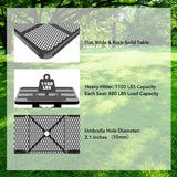 46" Square Heavy-Duty Coated-Steel Picnic Table with Umbrella Hole