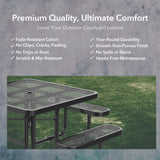 46" Square Heavy-Duty Coated-Steel Picnic Table with Umbrella Hole
