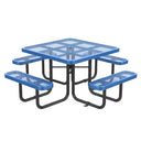 46" Square Heavy-Duty Coated-Steel Picnic Table with Umbrella Hole